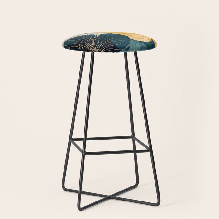 Floral Navy Honey Stool Gallery Image 1
