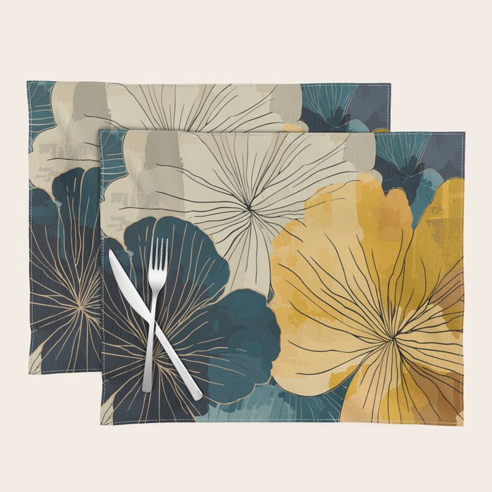 Floral Navy Honey Placemat Gallery Image 1