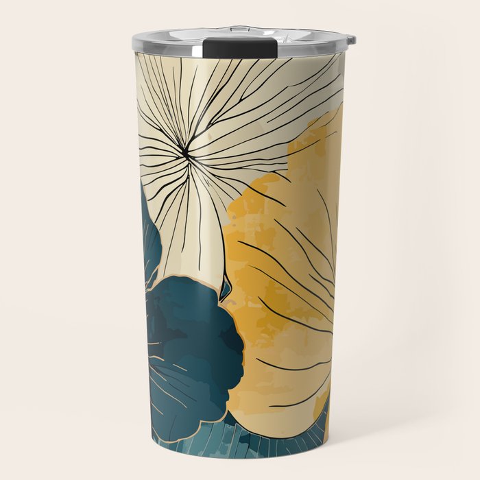 Floral Navy Honey Travel Mug Gallery Image 1