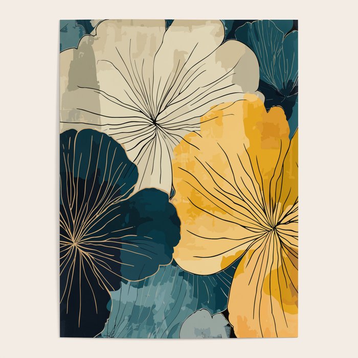 Floral Navy Honey Poster Gallery Image 1