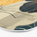 Floral Navy Honey Bath Mat Gallery Image 3