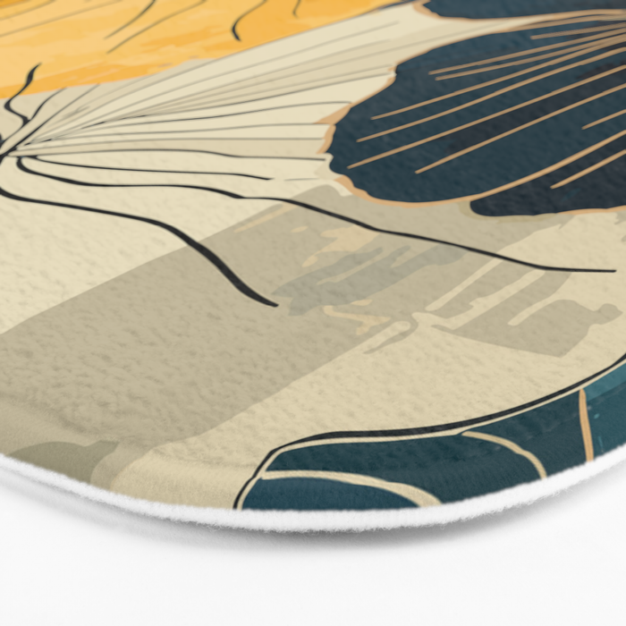 Floral Navy Honey Bath Mat Gallery Image 3
