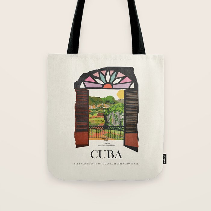 Cuba Vintage Travel Poster, 1950s Tote Bag Gallery Image 1