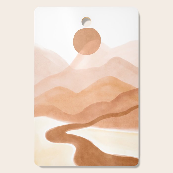 Dreamy mountain sun landscape Cutting Board Gallery Image 1