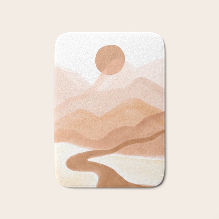 Dreamy mountain sun landscape Bath Mat Gallery Image 1