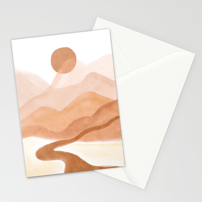 Dreamy mountain sun landscape Stationery Card Gallery Image 2
