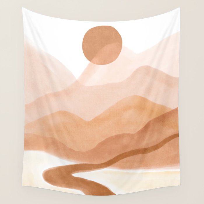 Dreamy mountain sun landscape Wall Tapestry Gallery Image 4