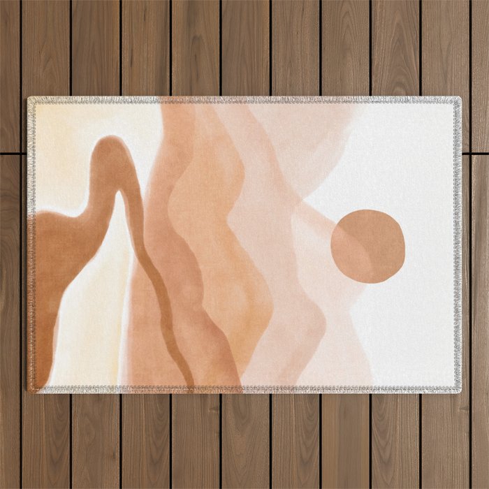 Dreamy mountain sun landscape Outdoor Rug Gallery Image 1