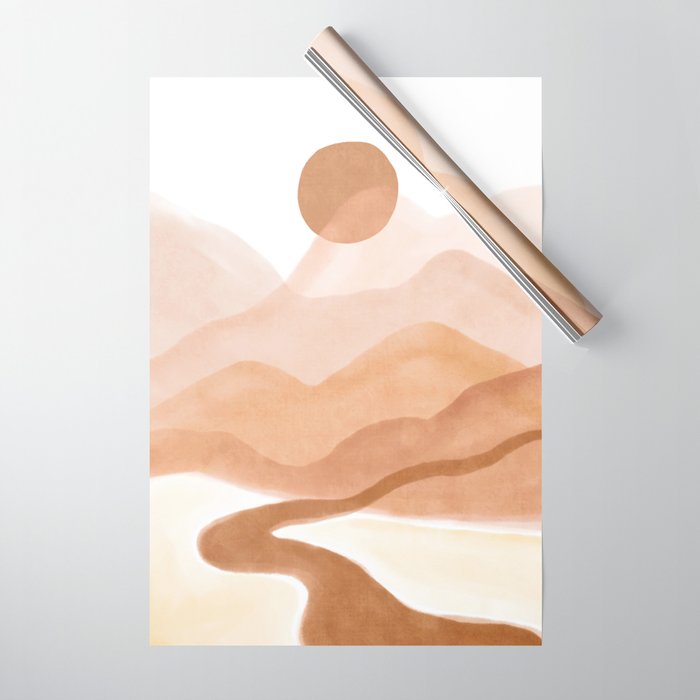 Dreamy mountain sun landscape Wrapping Paper Gallery Image 1
