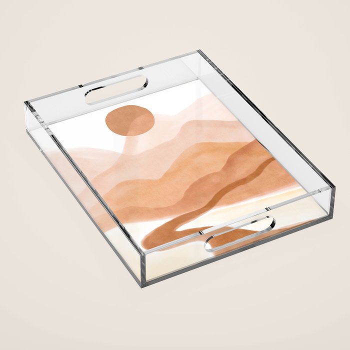 Dreamy mountain sun landscape Acrylic Tray Gallery Image 1