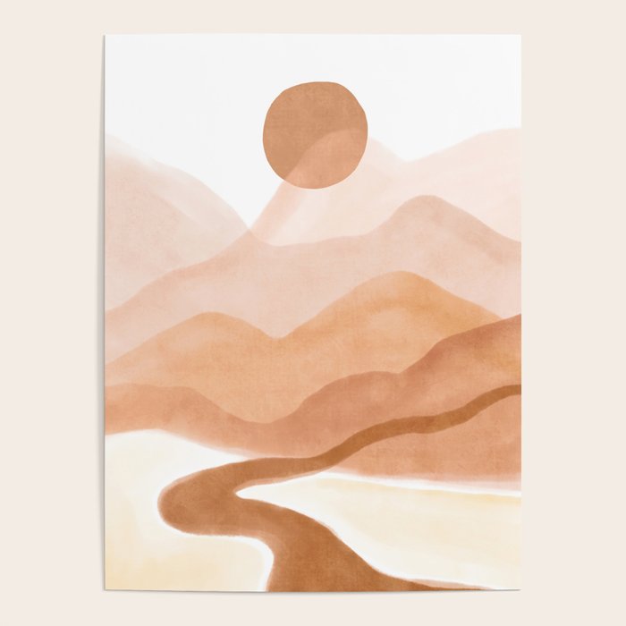 Dreamy mountain sun landscape Poster Gallery Image 1