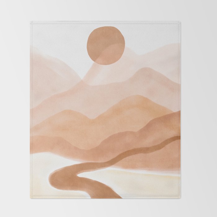 Dreamy mountain sun landscape Throw Blanket Gallery Image 2