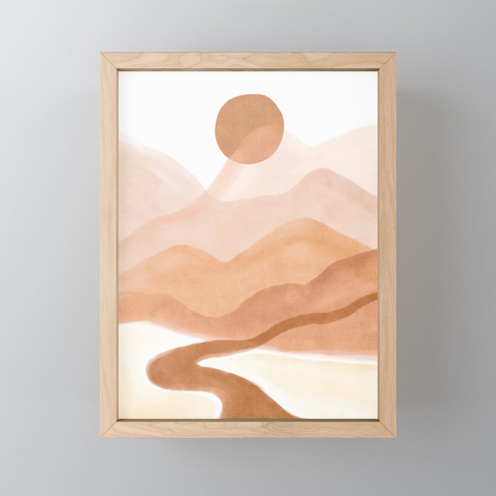 Dreamy mountain sun landscape Mini Art Print Gallery Image 1