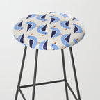 Blue Seagulls Pattern Stool Gallery Image 2