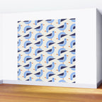 Blue Seagulls Pattern Wall Mural Gallery Image 2