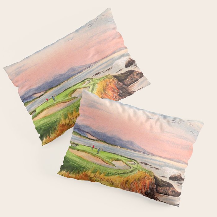 Pebble Beach Golf Course 7th Hole Pillow Sham Gallery Image 1
