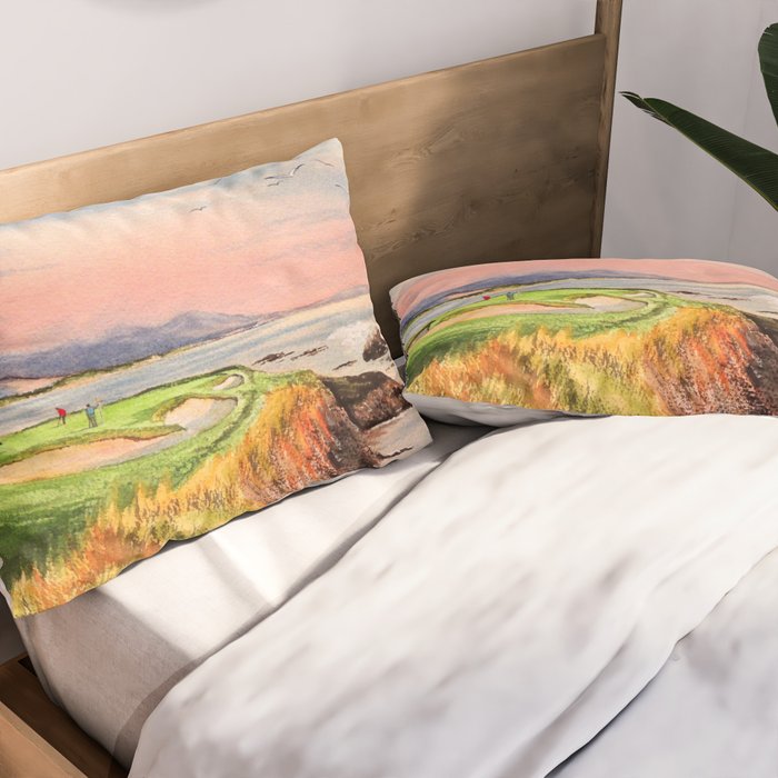 Pebble Beach Golf Course 7th Hole Pillow Sham Gallery Image 2