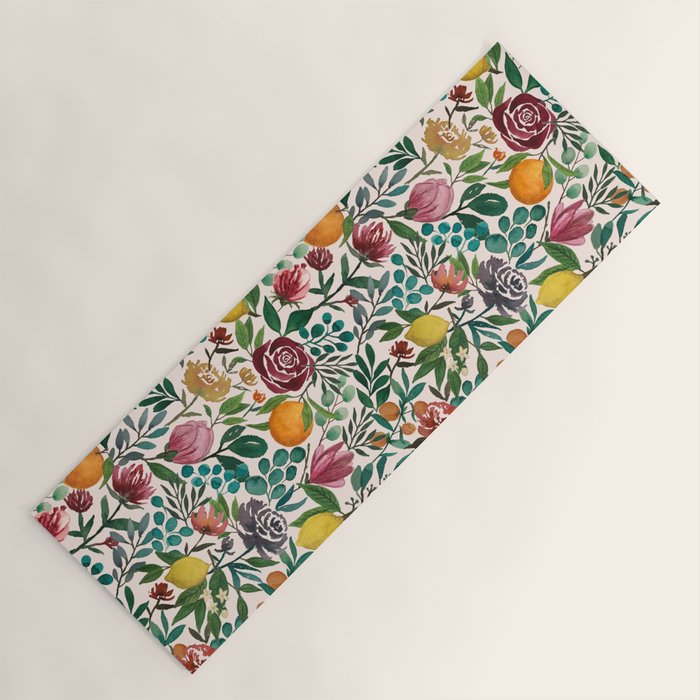Fruit and Flowers Pattern Yoga Mat Gallery Image 1