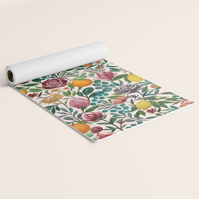 Fruit and Flowers Pattern Yoga Mat Gallery Image 2
