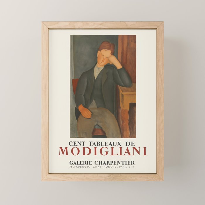Amedeo Modigliani Vintage Exhibition Poster, 1958 Mini Art Print Gallery Image 1
