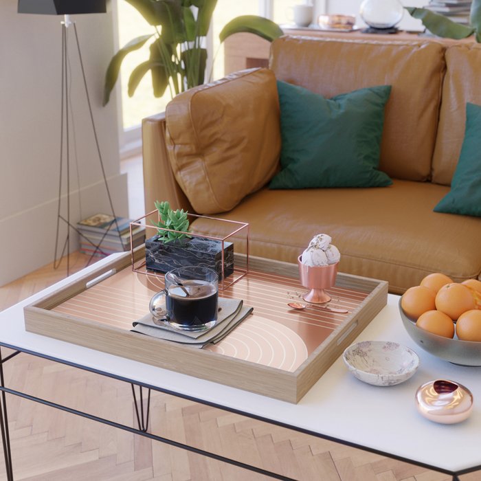 Two Tone Line Curvature XXIX Serving Tray Gallery Image 2