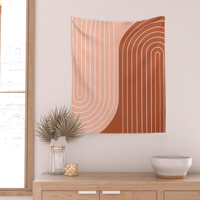Two Tone Line Curvature XXIX Wall Tapestry Gallery Image 2