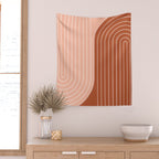 Two Tone Line Curvature XXIX Wall Tapestry Gallery Image 2