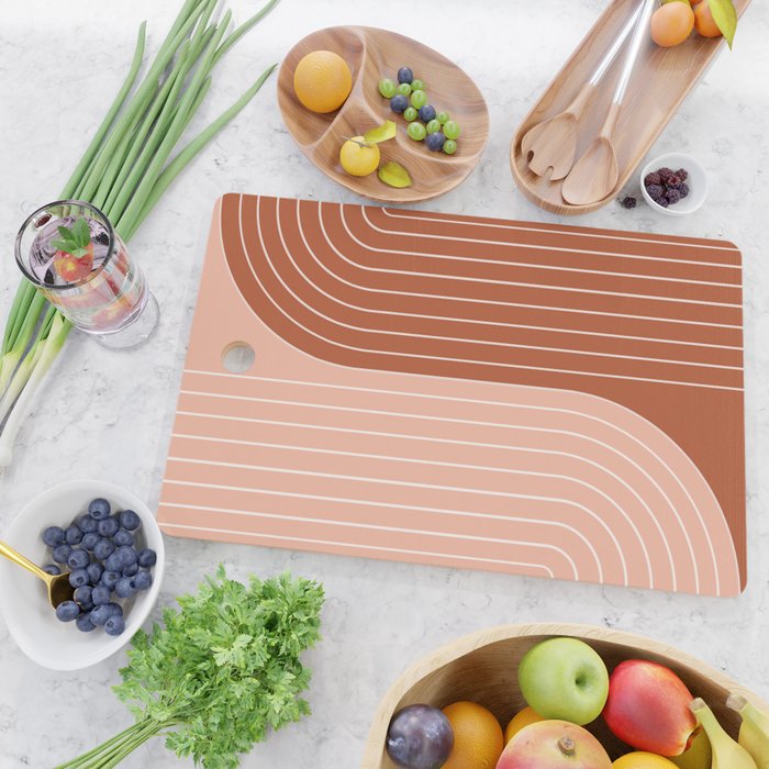 Two Tone Line Curvature XXIX Cutting Board Gallery Image 2