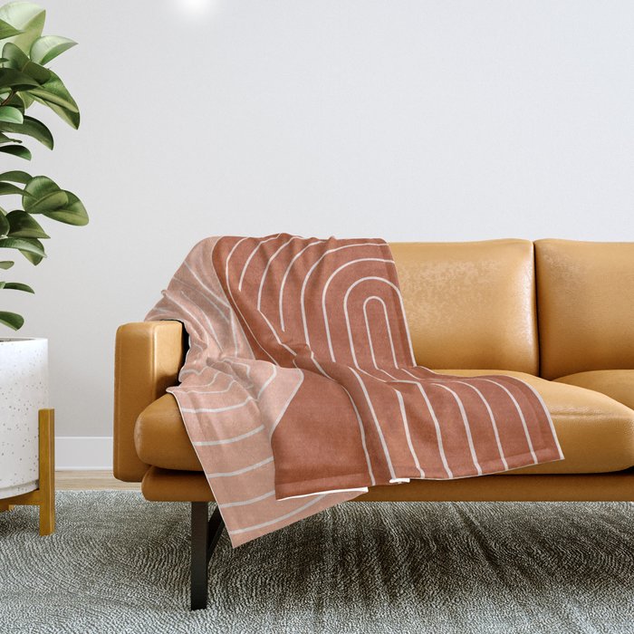 Two Tone Line Curvature XXIX Throw Blanket Gallery Image 1