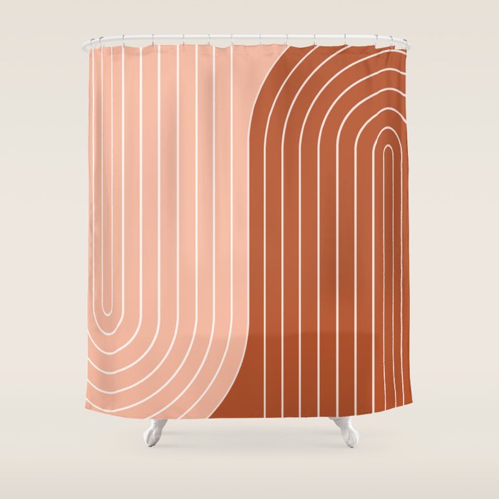 Two Tone Line Curvature XXIX Shower Curtain Gallery Image 1