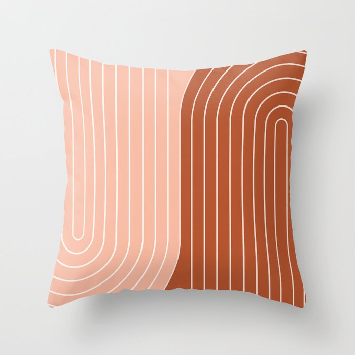 Two Tone Line Curvature XXIX Throw Pillow Gallery Image 1