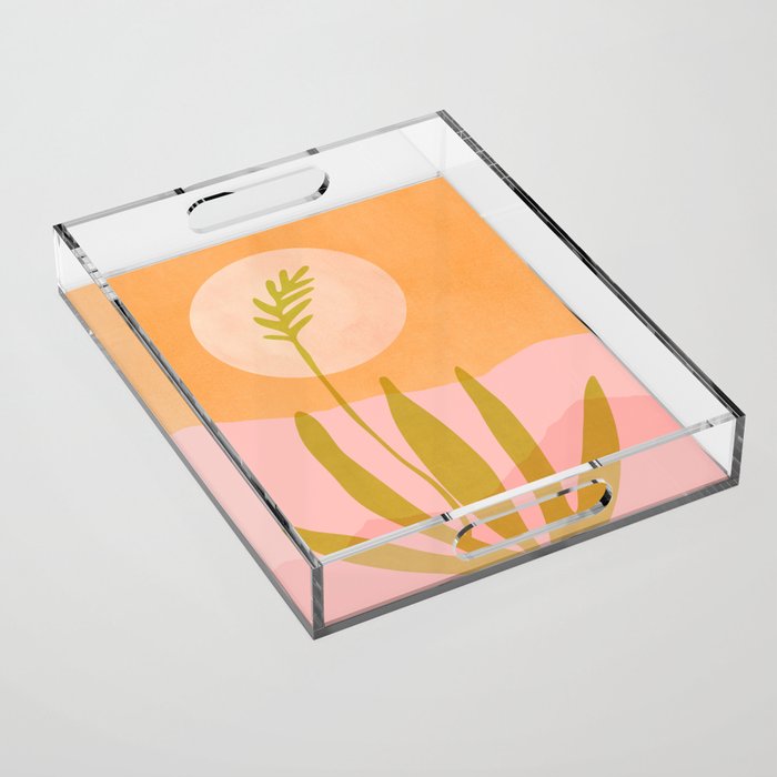 Desert Moon Colorful Landscape Acrylic Tray Gallery Image 1