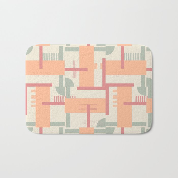 Playful geometric stripes C Bath Mat Gallery Image 1