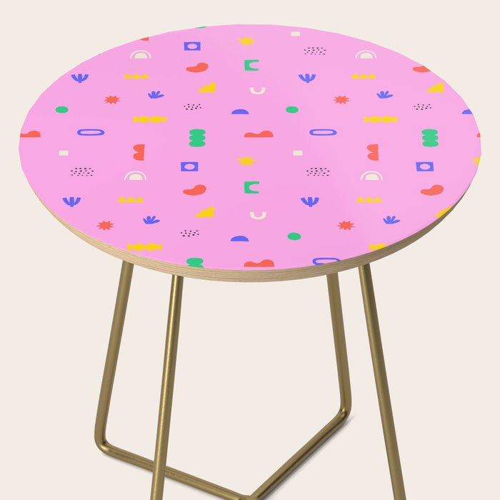 Abstract colorful organic shape art pattern Side Table Gallery Image 2