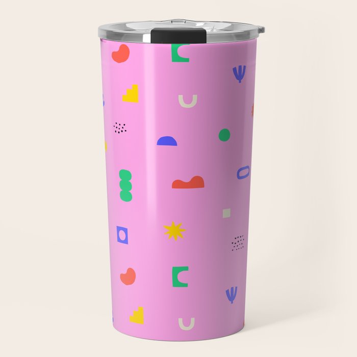 Abstract colorful organic shape art pattern Travel Mug Gallery Image 1
