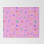 Abstract colorful organic shape art pattern Throw Blanket Gallery Image 2