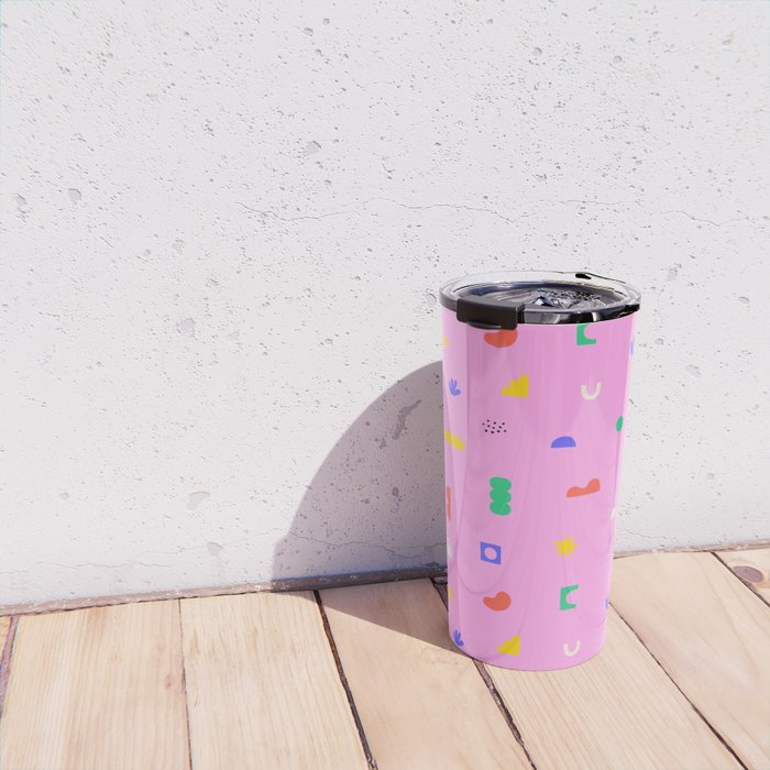 Abstract colorful organic shape art pattern Travel Mug Gallery Image 4