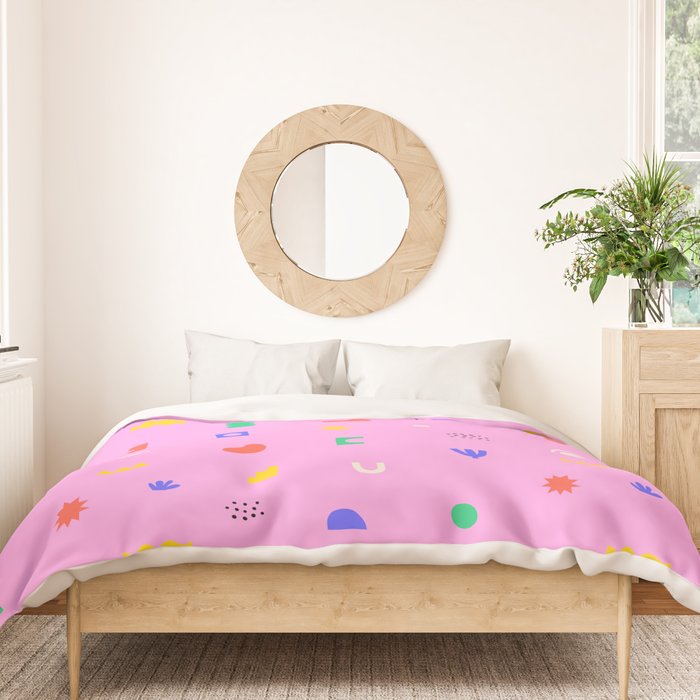Abstract colorful organic shape art pattern Duvet Cover Gallery Image 3