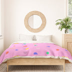 Abstract colorful organic shape art pattern Duvet Cover Gallery Image 3