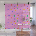 Abstract colorful organic shape art pattern Wall Mural Gallery Image 1