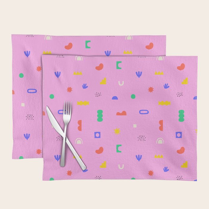 Abstract colorful organic shape art pattern Placemat Gallery Image 1