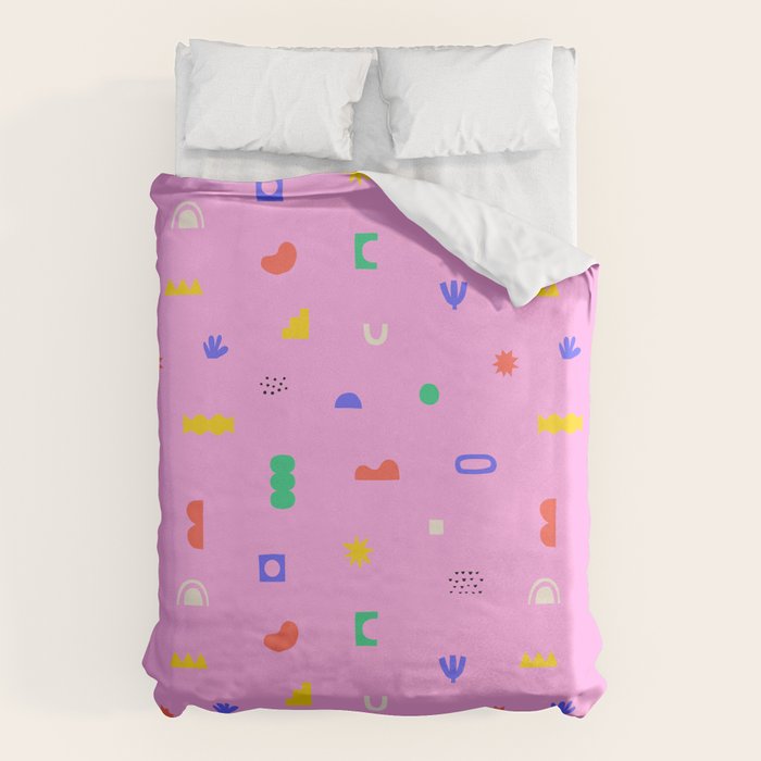 Abstract colorful organic shape art pattern Duvet Cover Gallery Image 6