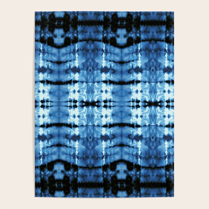 Indigo Satin Shibori Poster Gallery Image 4