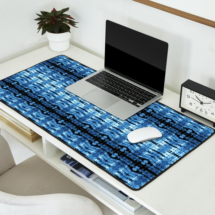 Indigo Satin Shibori Desk Mat Gallery Image 2