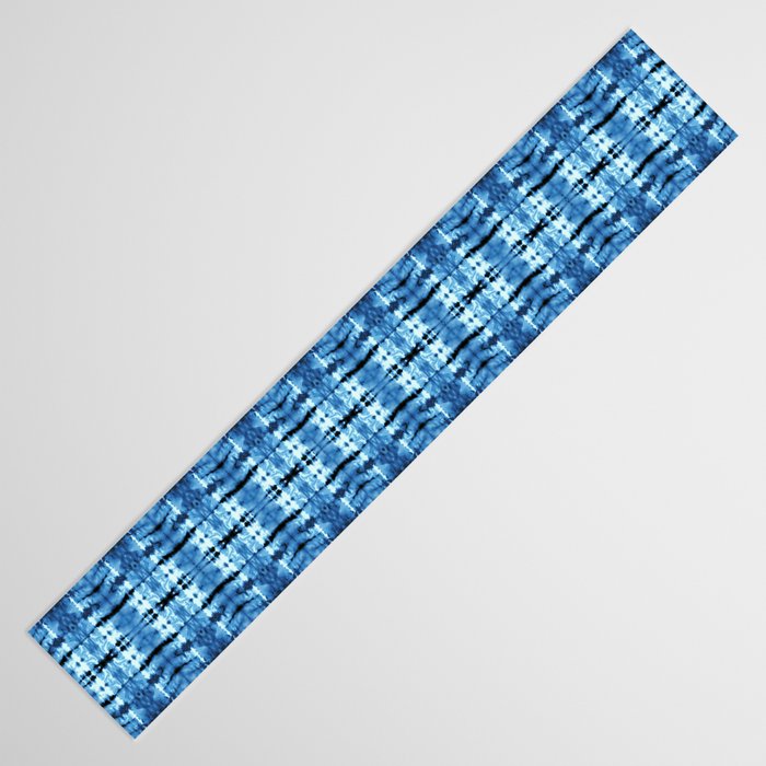 Indigo Satin Shibori Table Runner Gallery Image 3