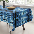 Indigo Satin Shibori Tablecloth Gallery Image 3