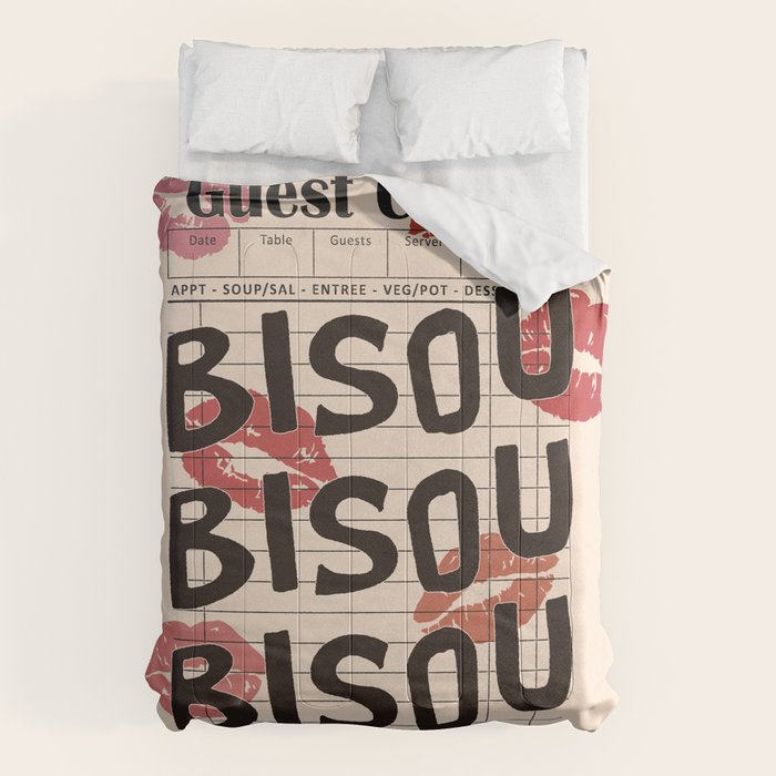 Bisou Bisou. Retro Guest Check  Comforter Gallery Image 6