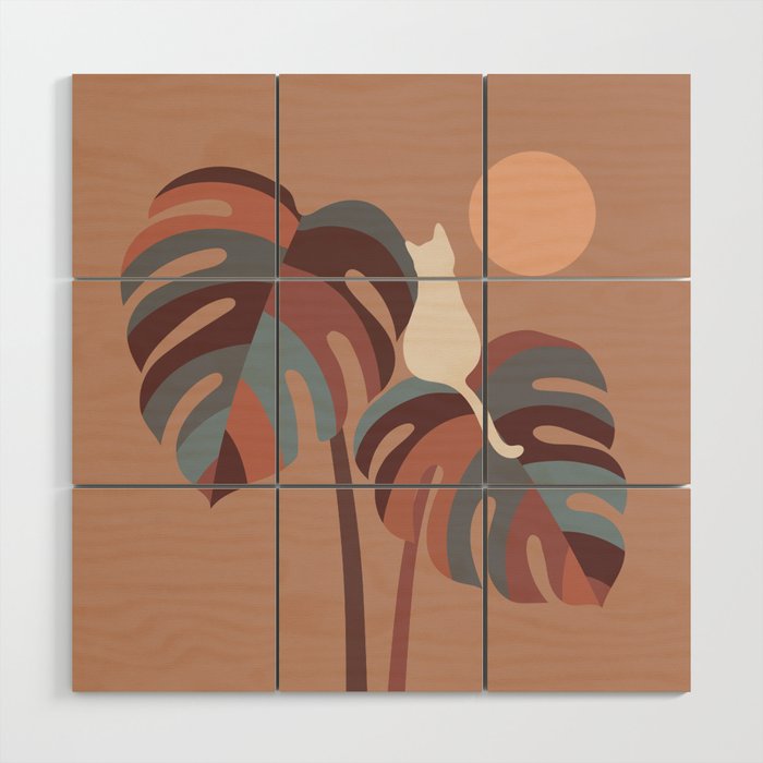 Cat and Plant 41 Wood Wall Art Gallery Image 1