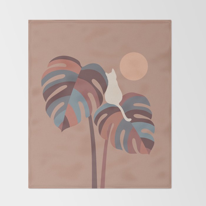 Cat and Plant 41 Throw Blanket Gallery Image 2