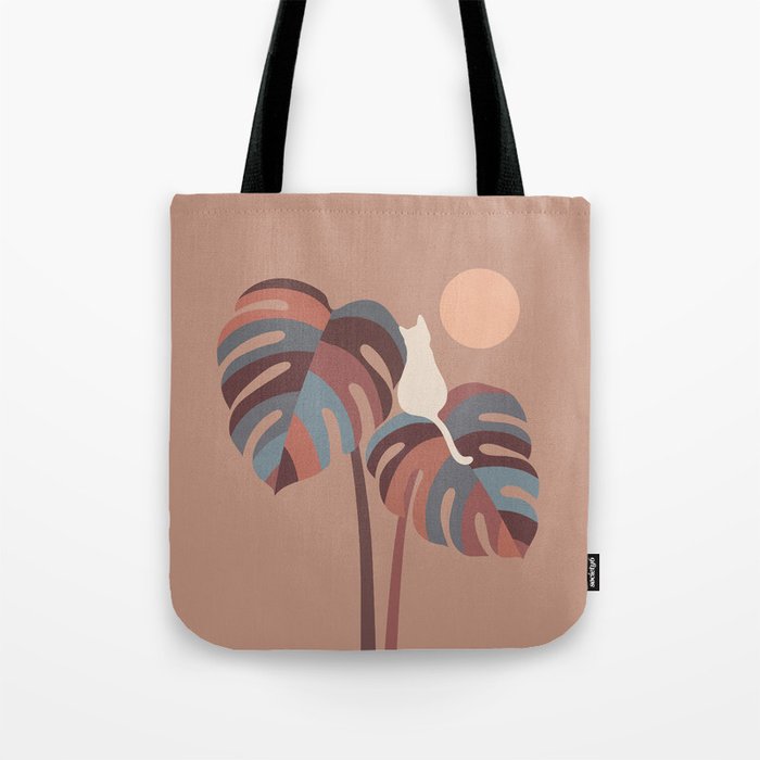 Cat and Plant 41 Tote Bag Gallery Image 1